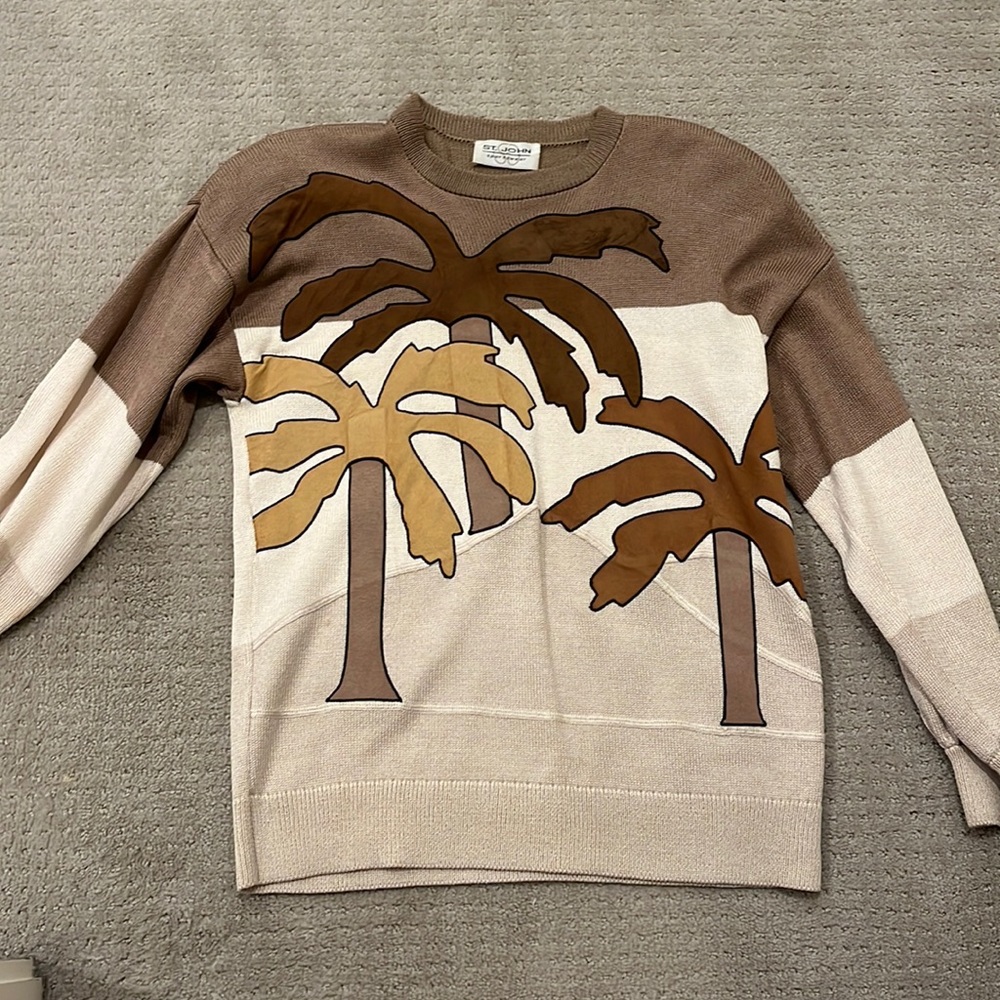 Vintage St John Sweater with a Palm Trees